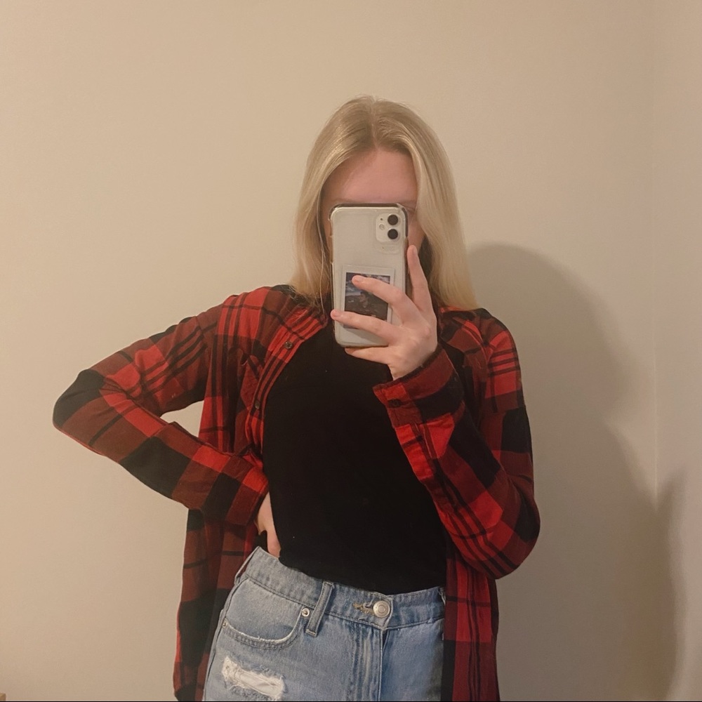 Old Navy Red and Black Flannel